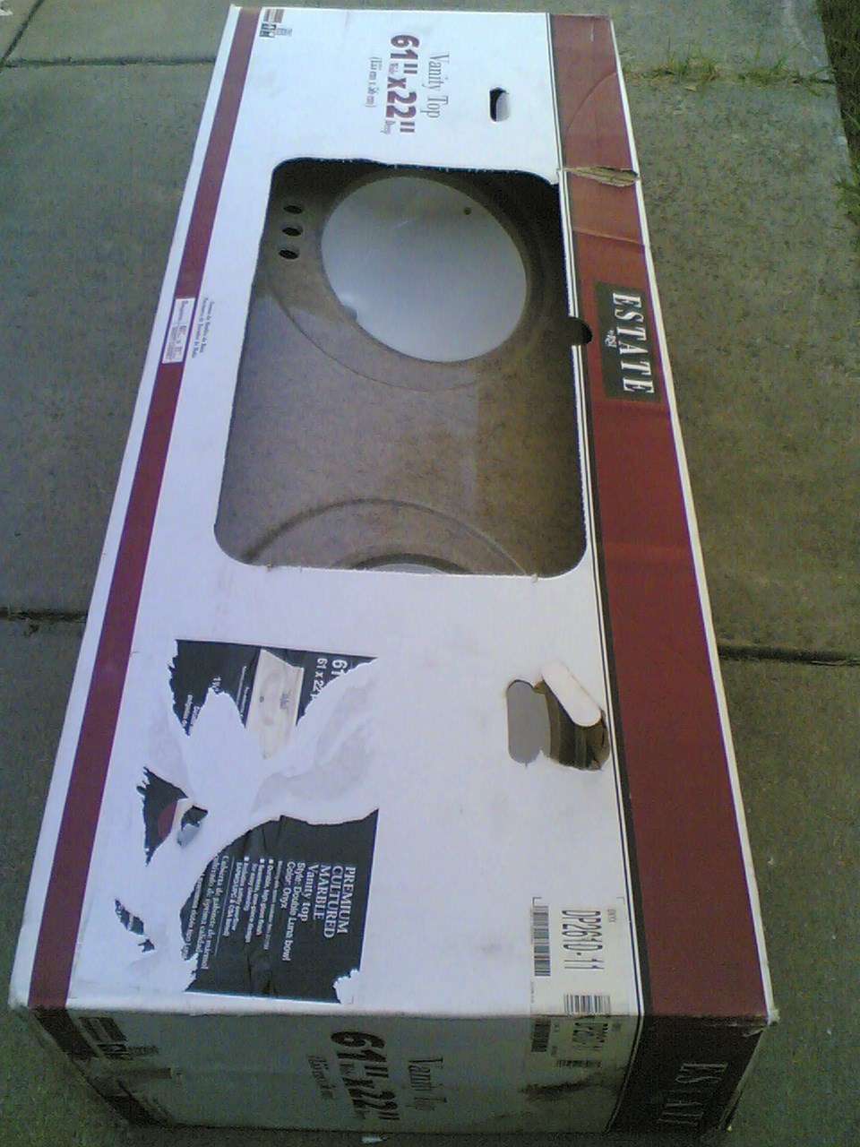 NIB ~ Nice Premium Imitated Granite Bathroom Vanity Top Double-Bowl SINK 61×22