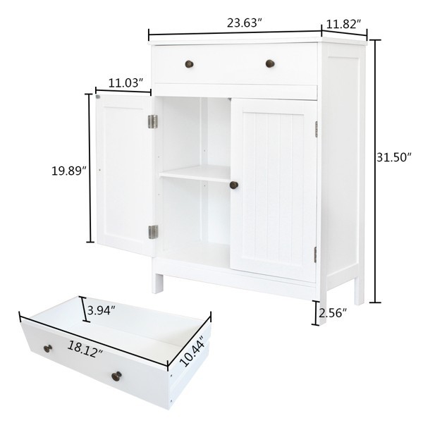 Bathroom Cabinet Storage Drawer Waterproof Hundred Pages Of Double Door & Drawer