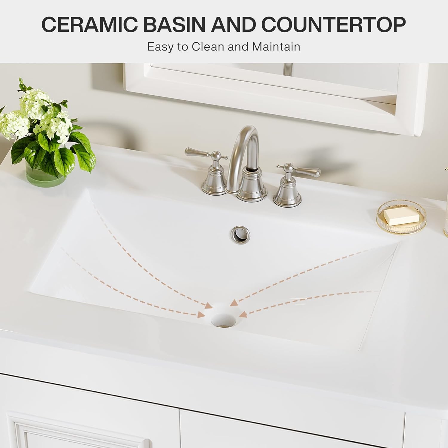 30″ Bathroom Vanity with Sink Combo Bathroom Cabinet with 2 Doors and 1 Drawer