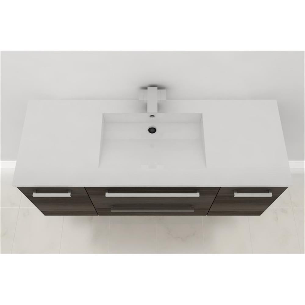 Cutler Kitchen and Bath Silhouette 48″ Wood/Marble Bathroom Vanity in Walnut