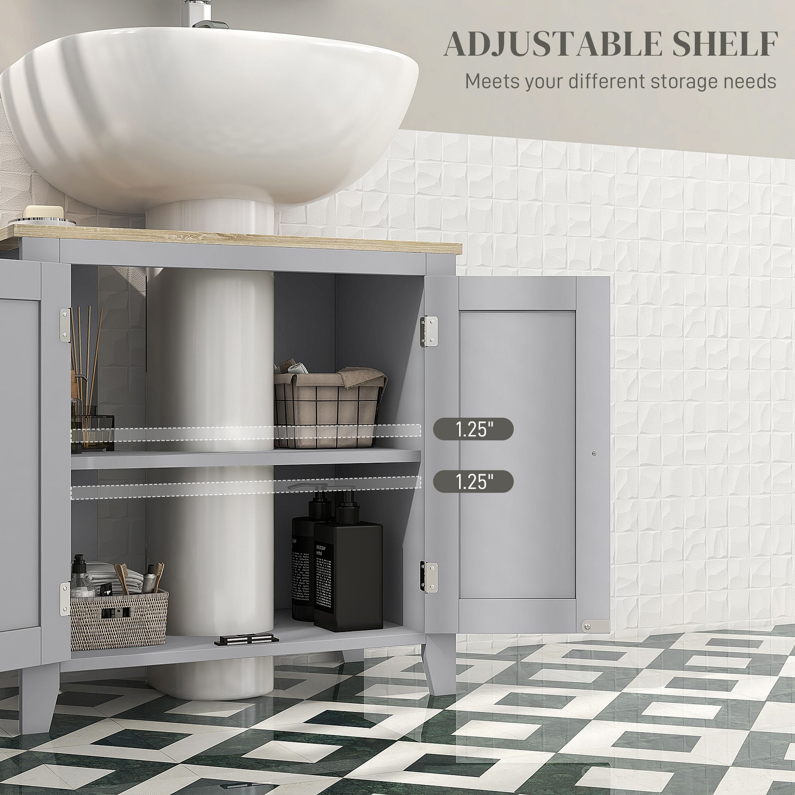 Short Pedestal Under Sink Cabinet Storage Standing Unit, Used