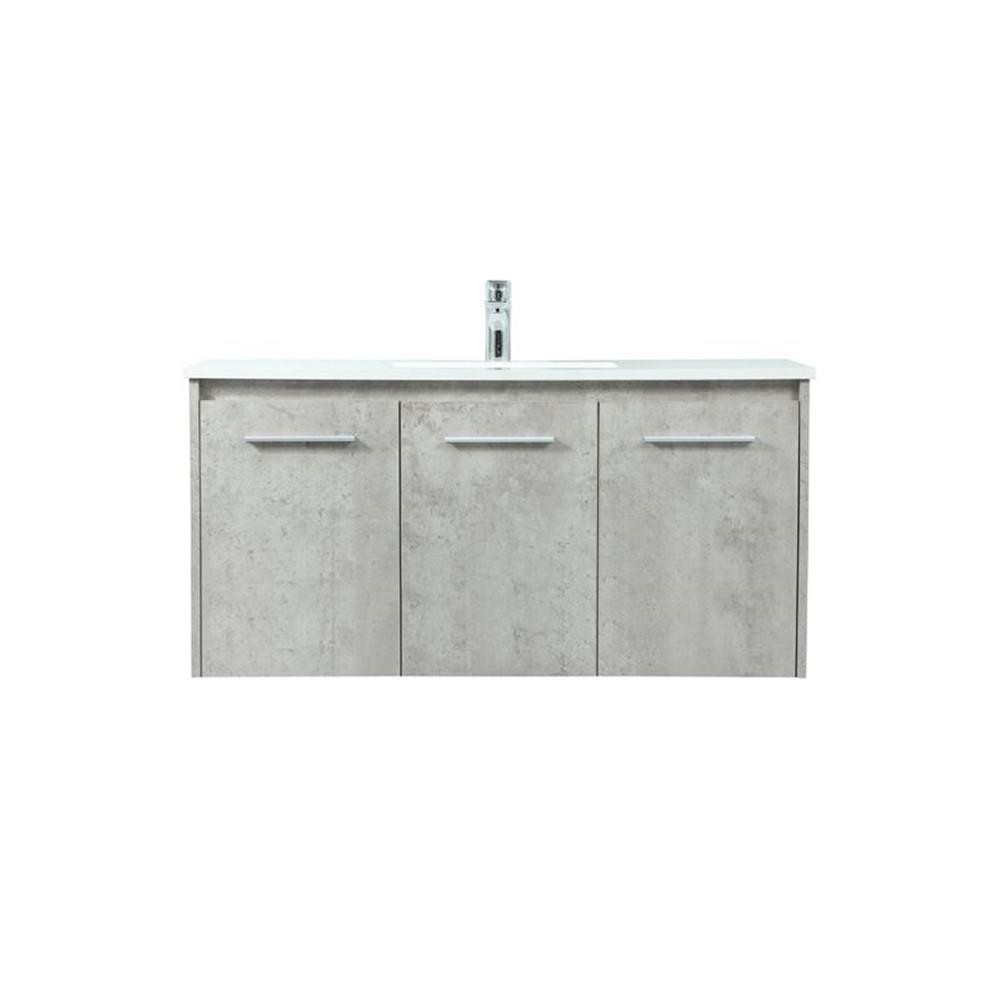 Elegant Decor Penn 40″ Aluminum Alloy MDF Single Bathroom Vanity in Gray