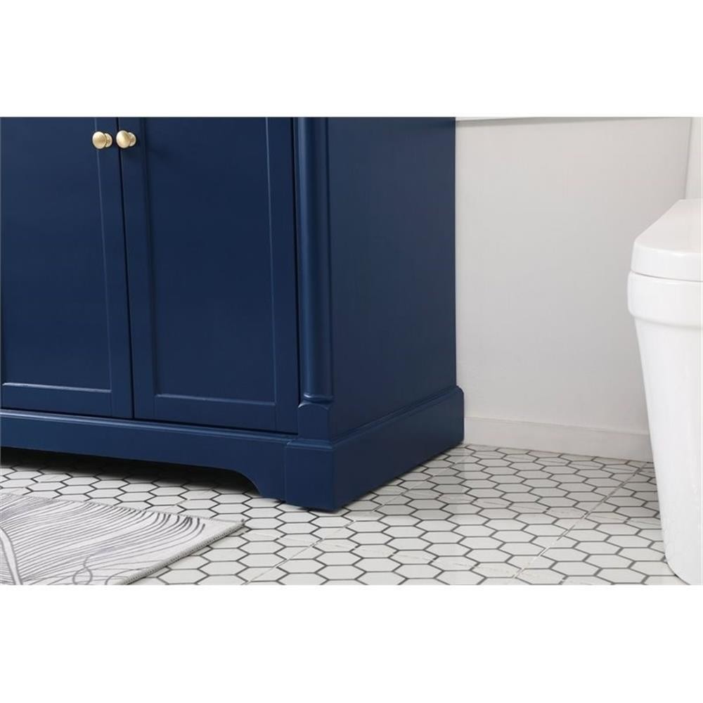 Elegant Decor Clarence 72″ Solid Wood and Metal Double Bathroom Vanity in Blue