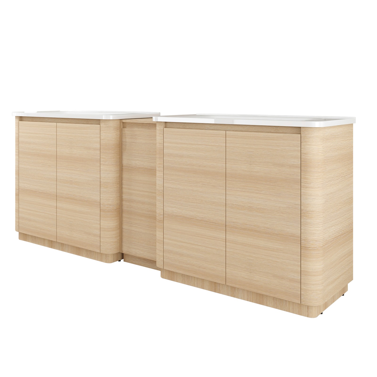 2X40“ Plywood Freestanding Bathroom Vanity W/ Ceramic Sink +Storage Cabinet Oak