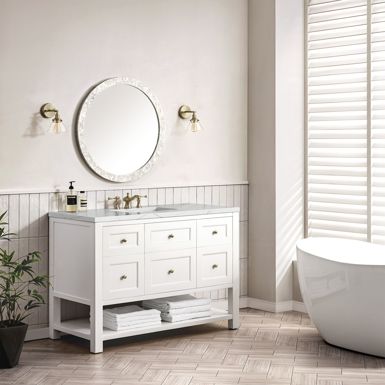 James Martin Vanities 330-V48-FENC Breckenridge 48″ – Whitewashed Oak