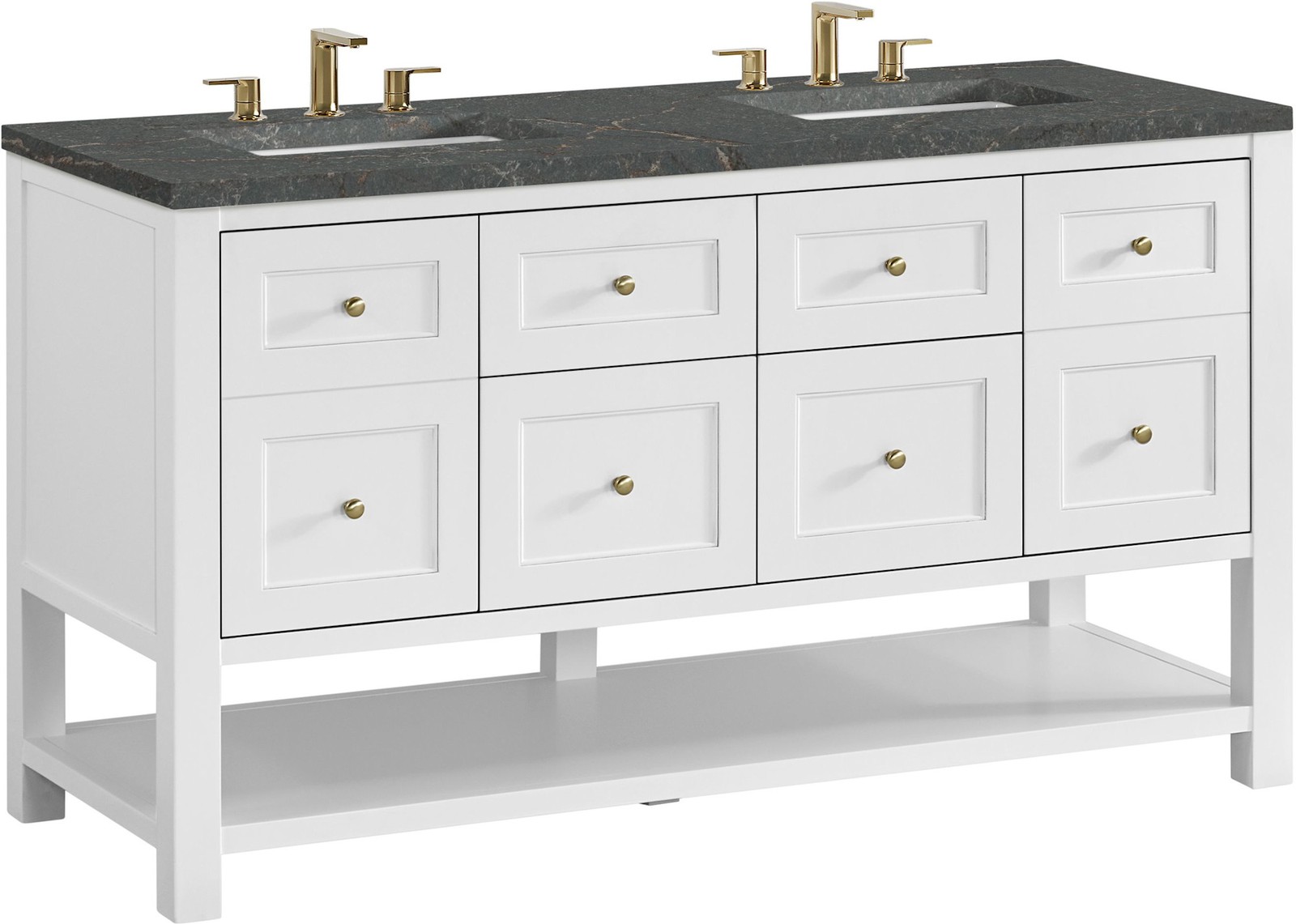 James Martin Vanities 330-V60D-FPBL Breckenridge 60″ – Whitewashed Oak