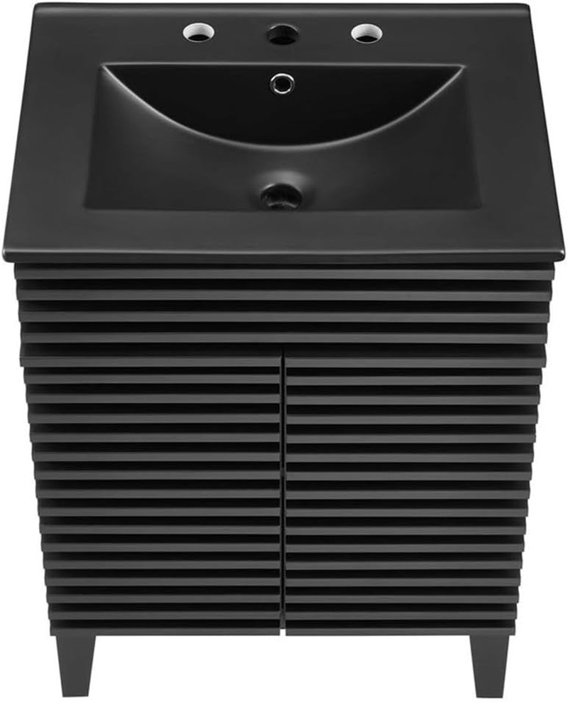 Elegant 24″ Black Bathroom Vanity with Sink for Modern Spaces