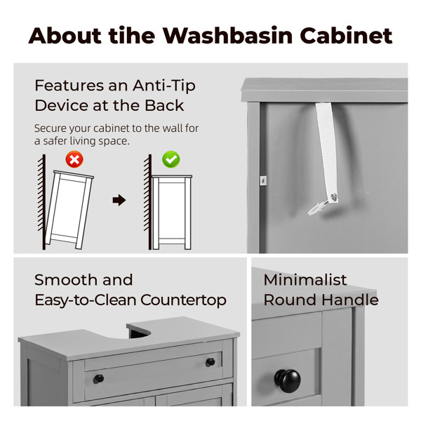 Freestanding Bathroom Under Sink Cabinet Gray For Bathroom Laundry Room