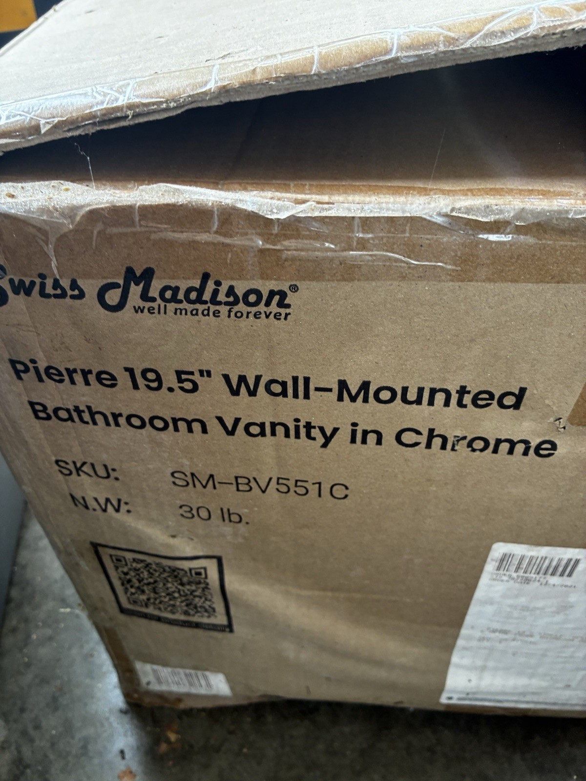 Swiss Madison Pierre 19.5in Freestanding Vanity Chrome SM-BV551C