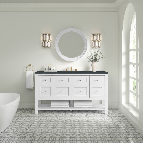 60″ James Martin Breckenridge 330-V60S-BW-3CSP Vanity Cabinet Charcoal QuartzTop