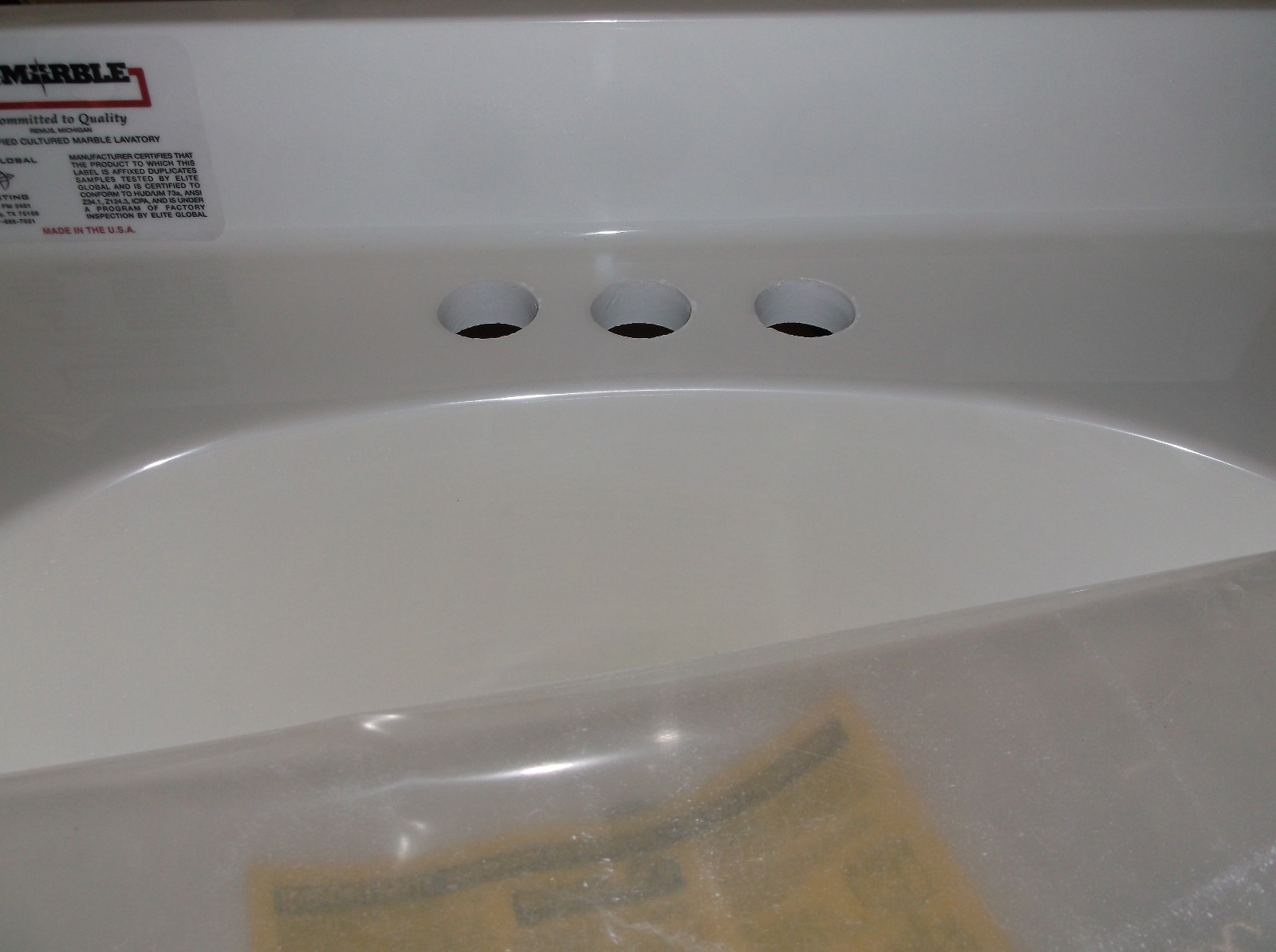 US Marble, Gorgeous White Custom Vanity Top/Sink, **LOCAL PICK-UP ONLY** NIB!!!