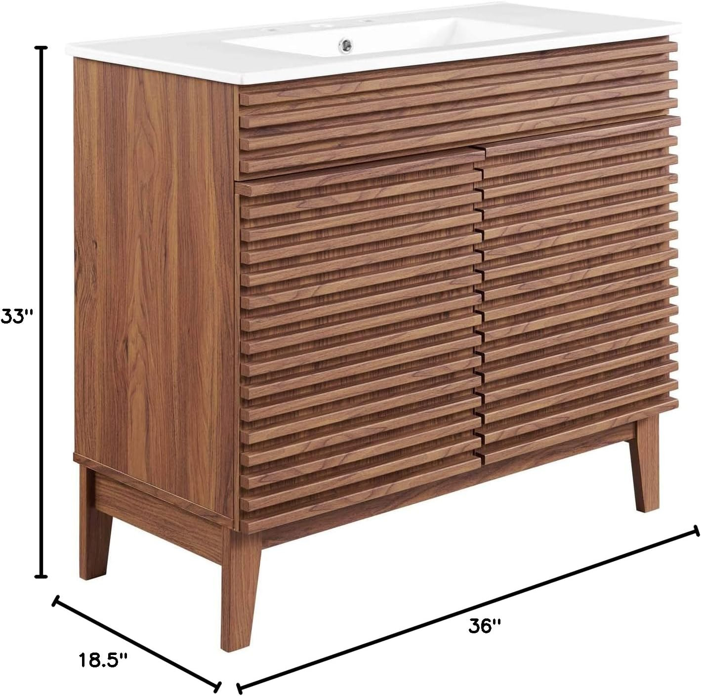 Render 36″ Bathroom Vanity in Walnut White