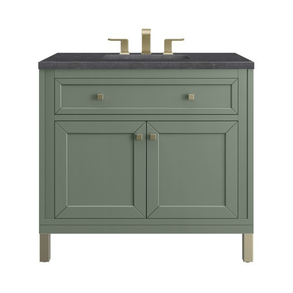 36″ James Martin Chicago 503-V36-GW-3CSP Vanity Cabinet Charcoal Soapstone Top
