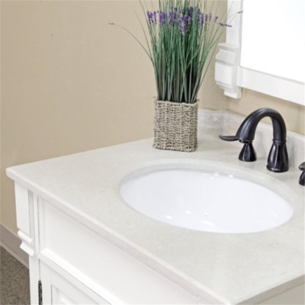 30″ 1-Door Traditional Single Sink Solid Wood Vanity in White