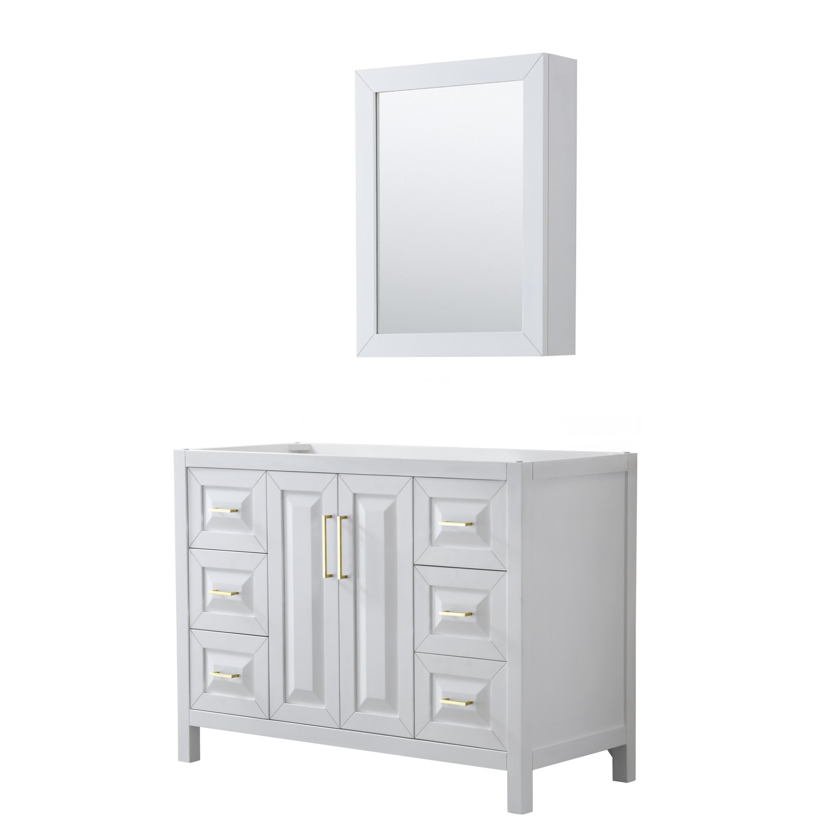 Wyndham Collection WCV252548SCXSXXMED Daria 47″ Single – White / Brushed Gold