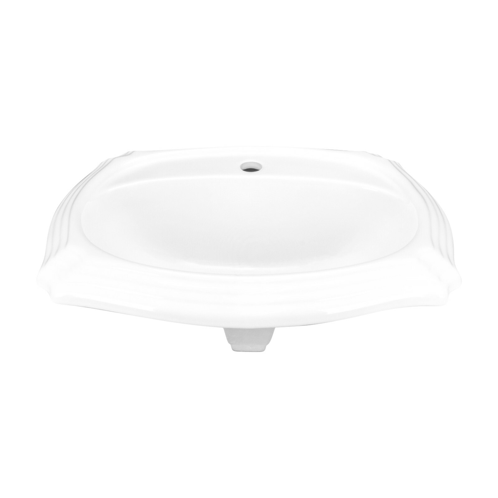 Rok Crater Oval Drop-In Bathroom Vanity Sink 22″ X 18-1/8″ White Porcelain