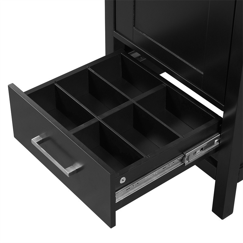18″ Modern Bathroom Vanity with Ceramic Sink,Soft-Close Drawers & Door Organizer