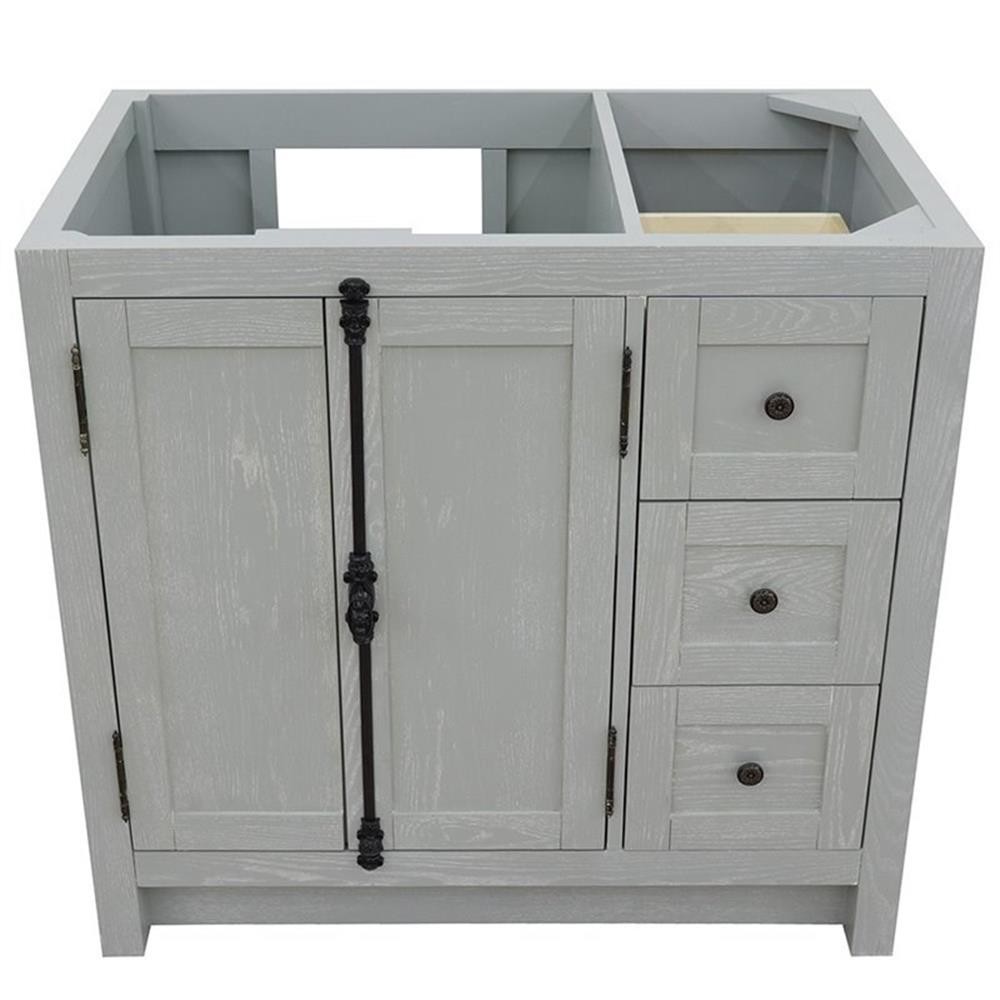 Plantation 36″ Single Solid Wood Vanity with Left Door in Gray Ash