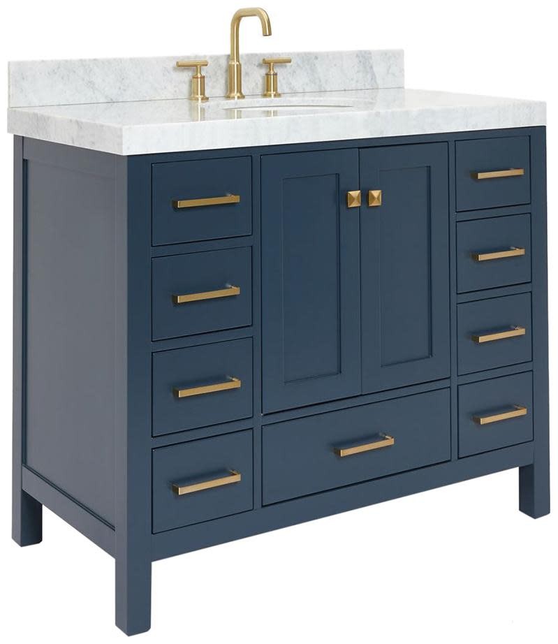 Ariel A042SCW5OVO Cambridge 43″ – Midnight Blue / Italian Carrara Marble Top /