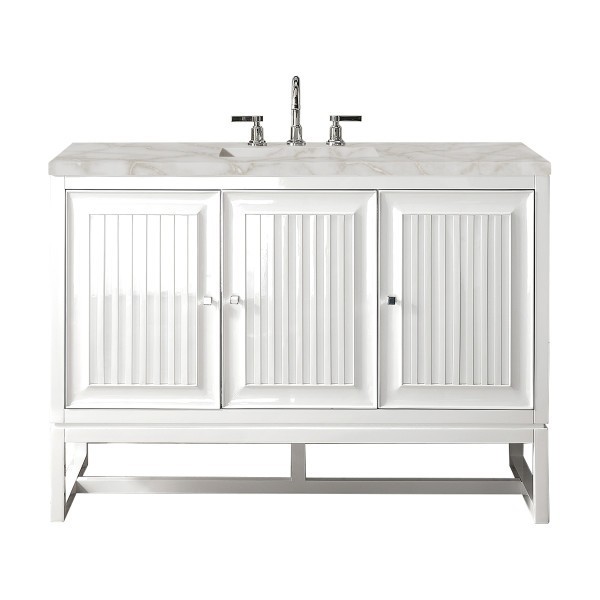 48″ James Martin Athens E645-V48-GW-3VSL Vanity Cabinet Victorian Silver Top