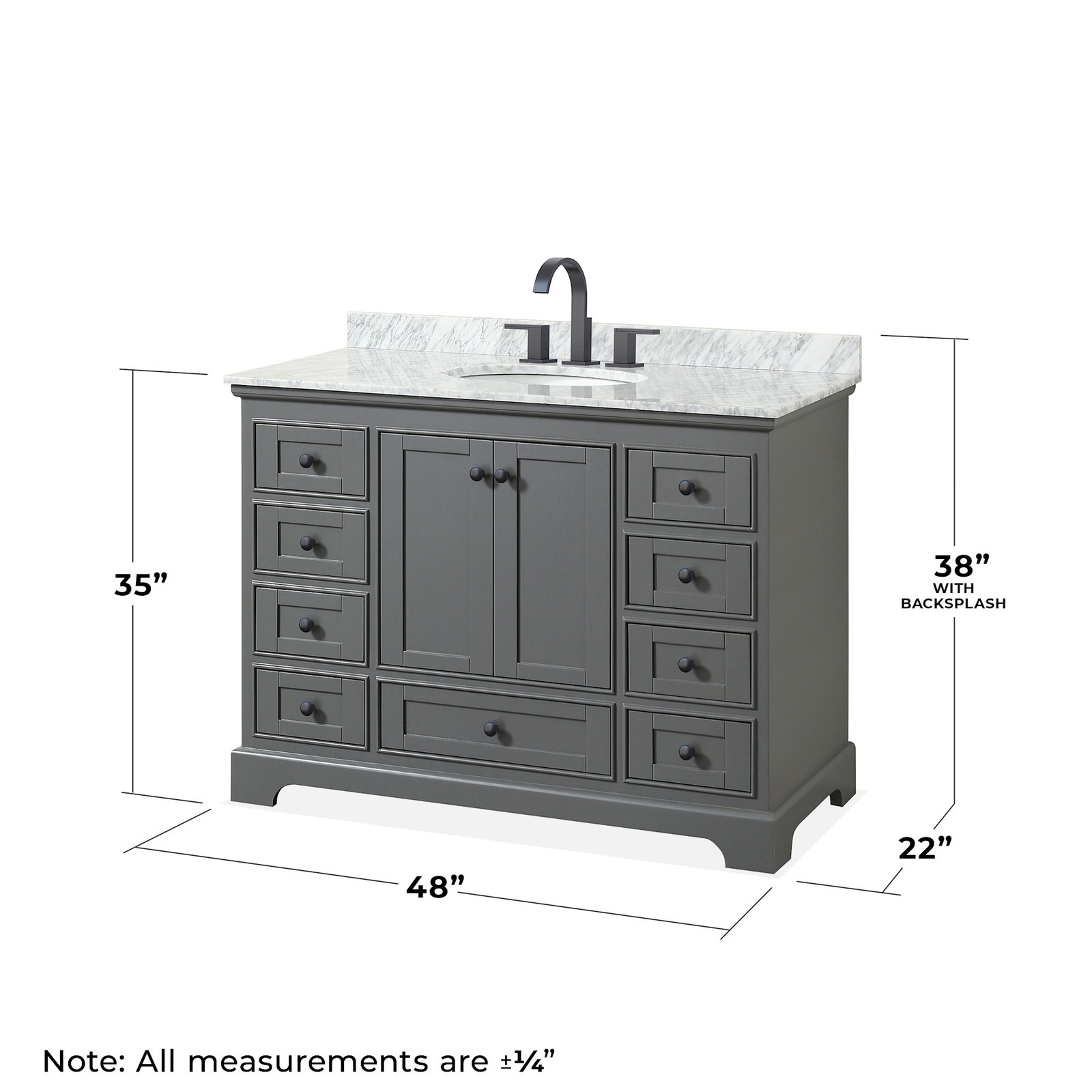 Wyndham Collection WCS202048SCMUNOMXX Deborah 48″ – White / White Carrara Marble