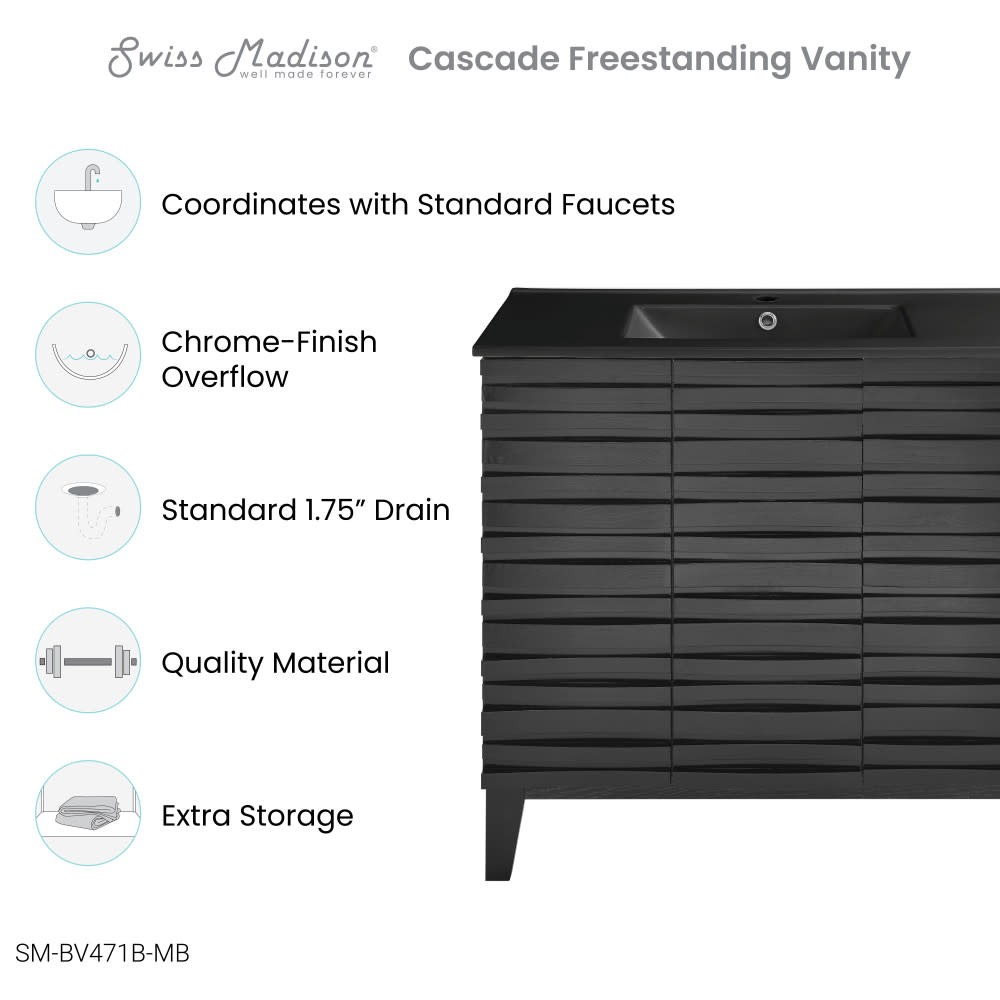 Swiss Madison SM-BV471 Cascade 36″ – Black Oak / Matte Black