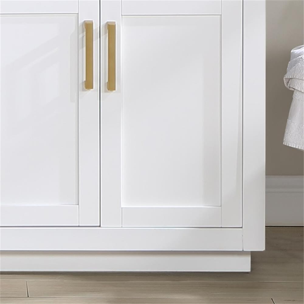 Gavino 72″ Wood Vanity in White with Grain White Composite Stone Top and Mirror