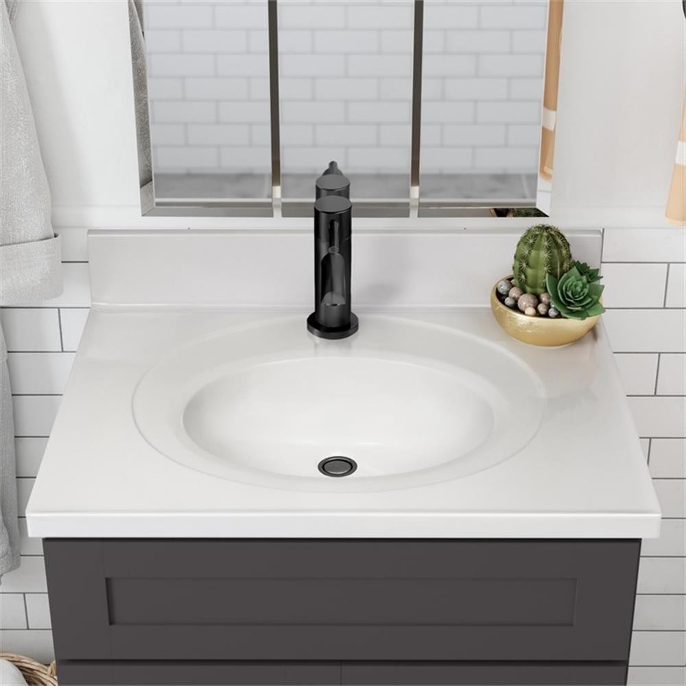 Bowery Hill 31-Inch Bath Vanity – Urbane Bronze Base and Single Hole Top