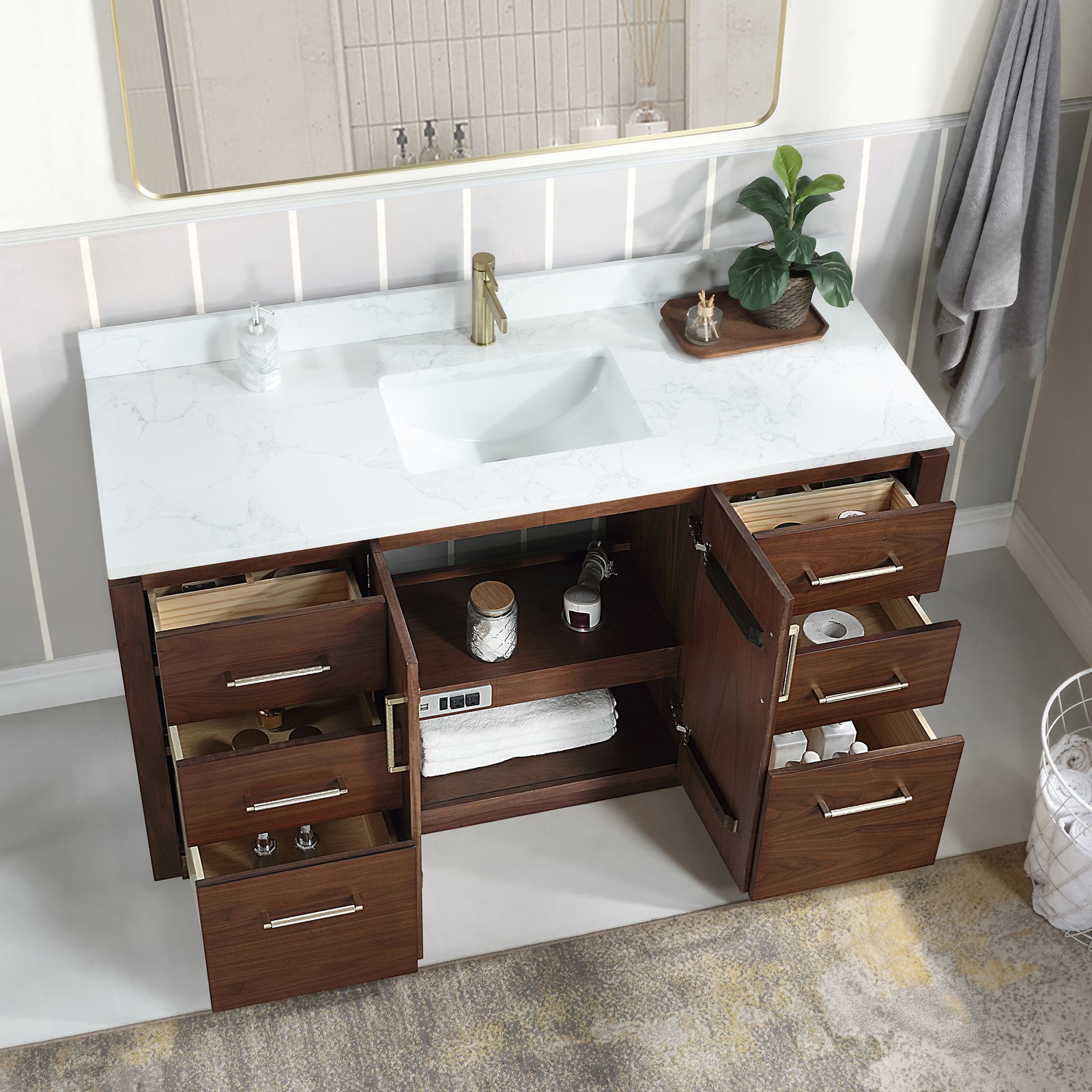 Miseno MV-NM-705760 San 60″ – Natural Walnut / White Grain
