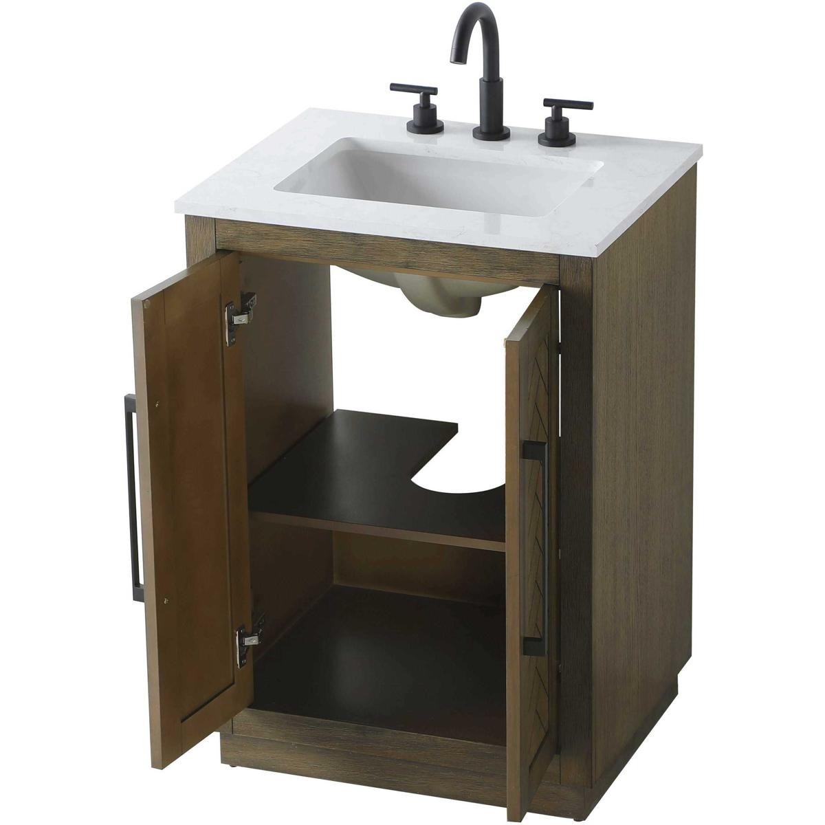 Elegant Lighting VF29024HO Chase 24 X 34 inch Hazel Oak Bathroom Vanity Cabinet