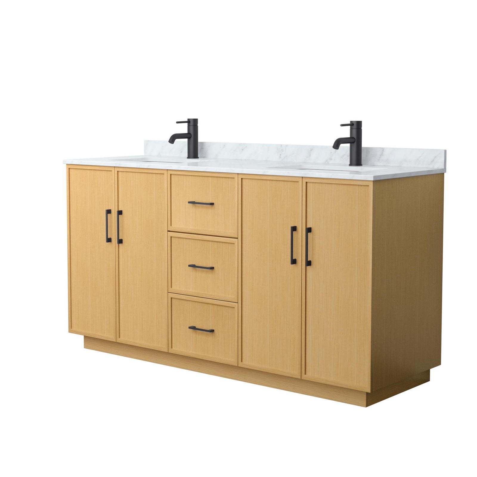 Wyndham Collection WCH7474-66D-CMUNS-MXX Elan TK 66″ – Light Oak / Matte Black