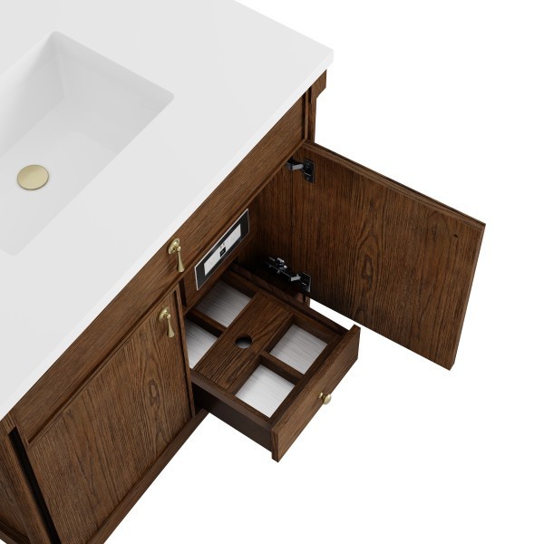 36″ James Martin Kinnsden D680-V36-SBK Single Vanity Cabinet Light Sable Oak