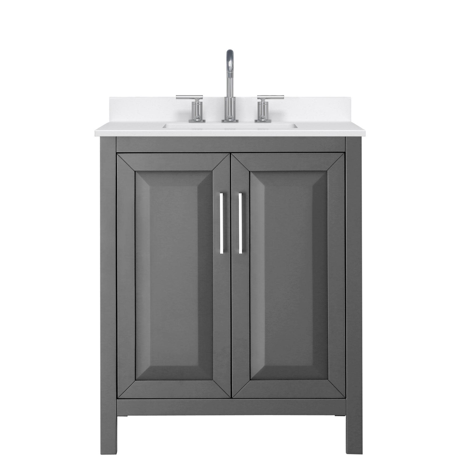 Wyndham Collection WCV252530S-QTZ-US3MXX Daria 30″ – Dark Blue / Giotto Quartz