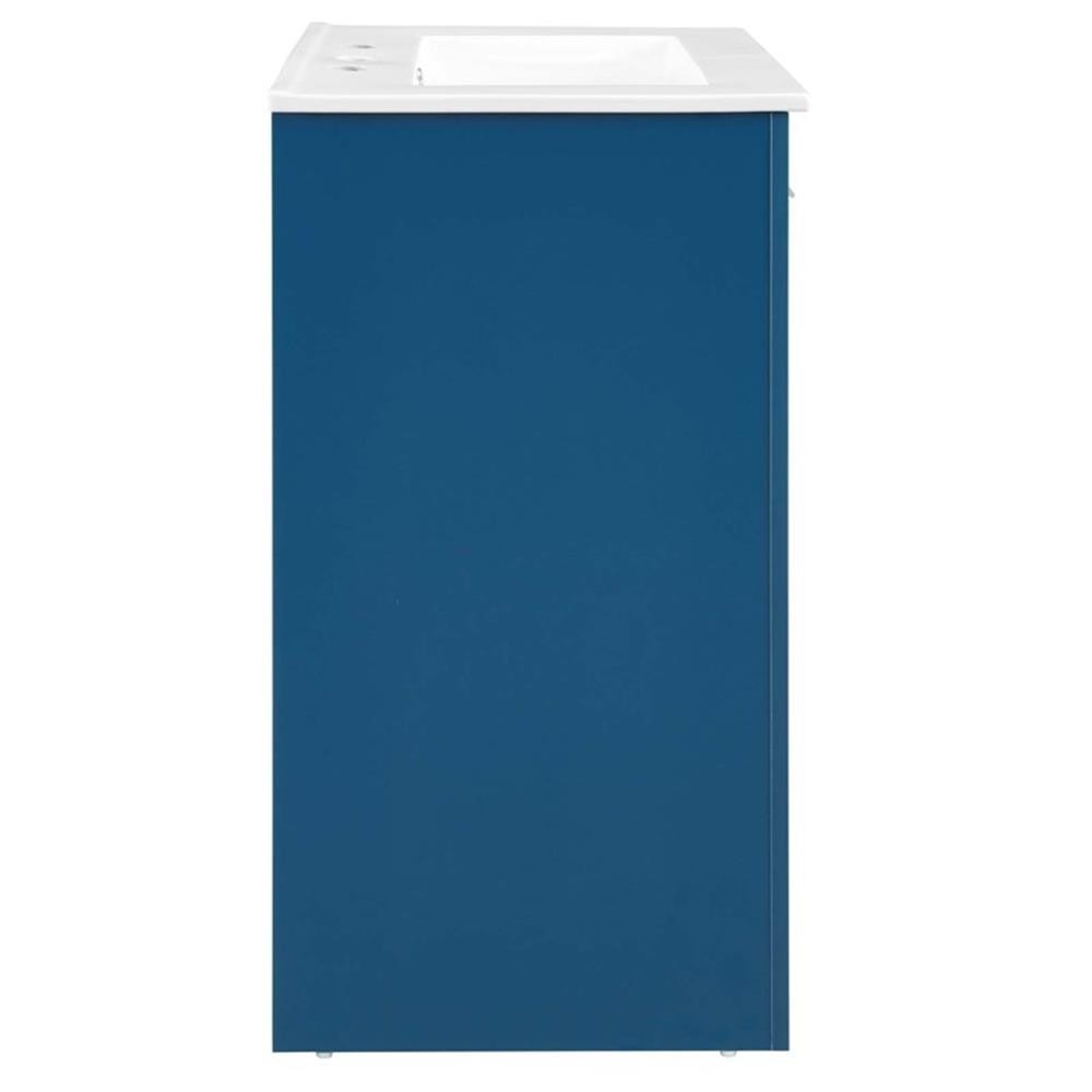 Modway Maybelle Modern Wood/Ceramic Bathroom Vanity in Navy/White