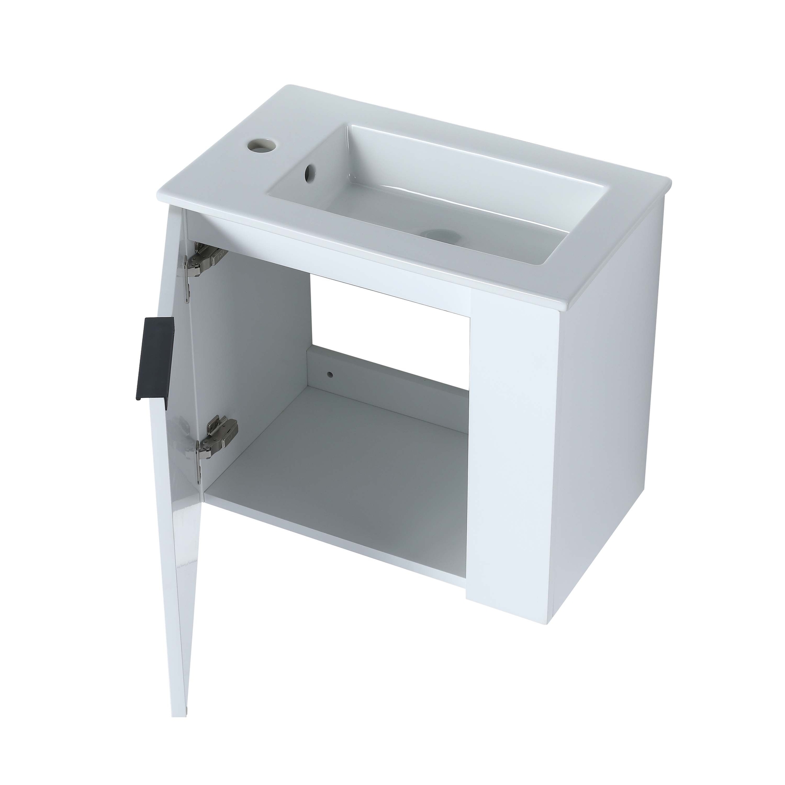 22” Wall Mounted Small Floating Bathroom Vanity w/ Sink Soft Close Door White