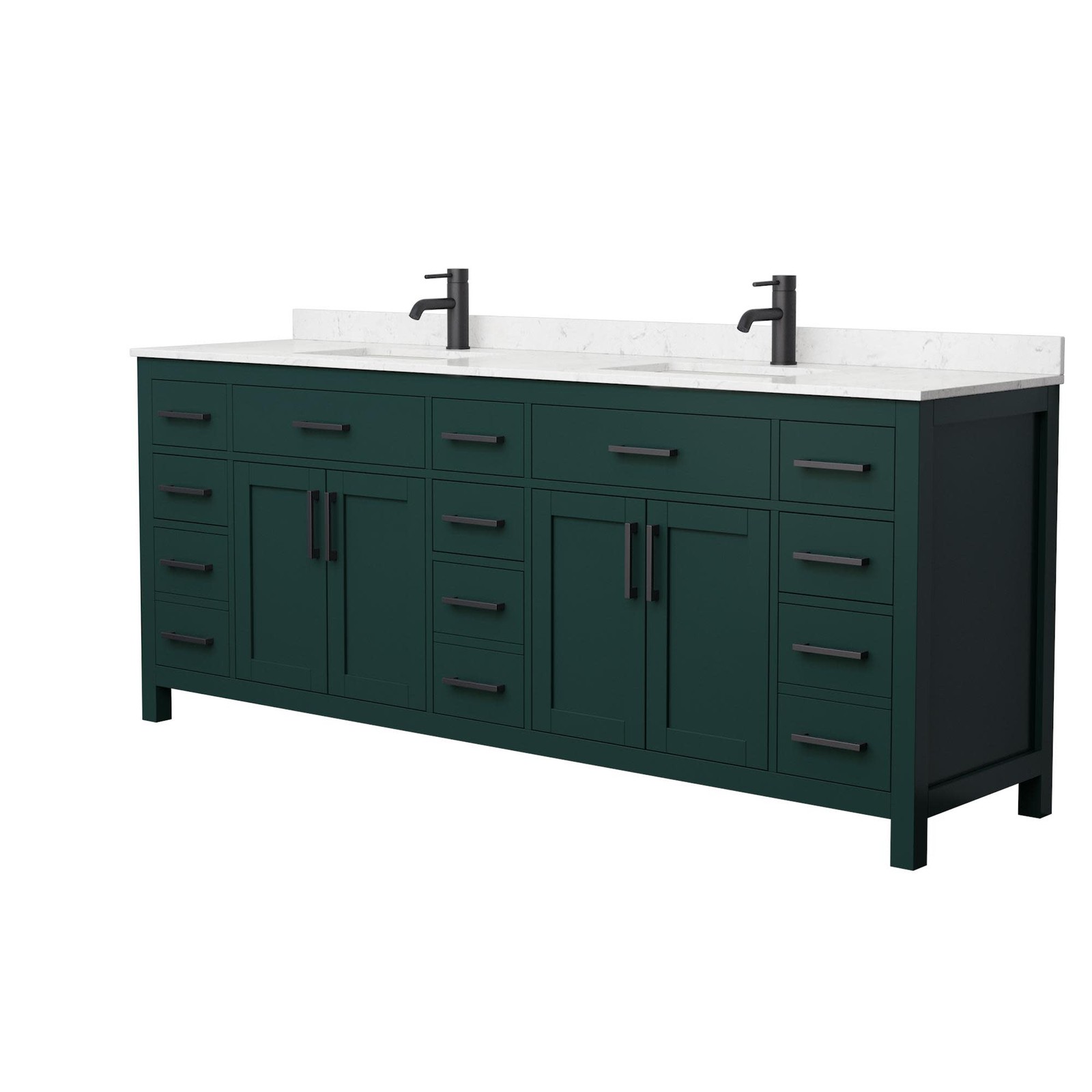Wyndham Collection WCG242484D-UNSMXX Beckett 84″ – Dark Blue / Carrara Cultured