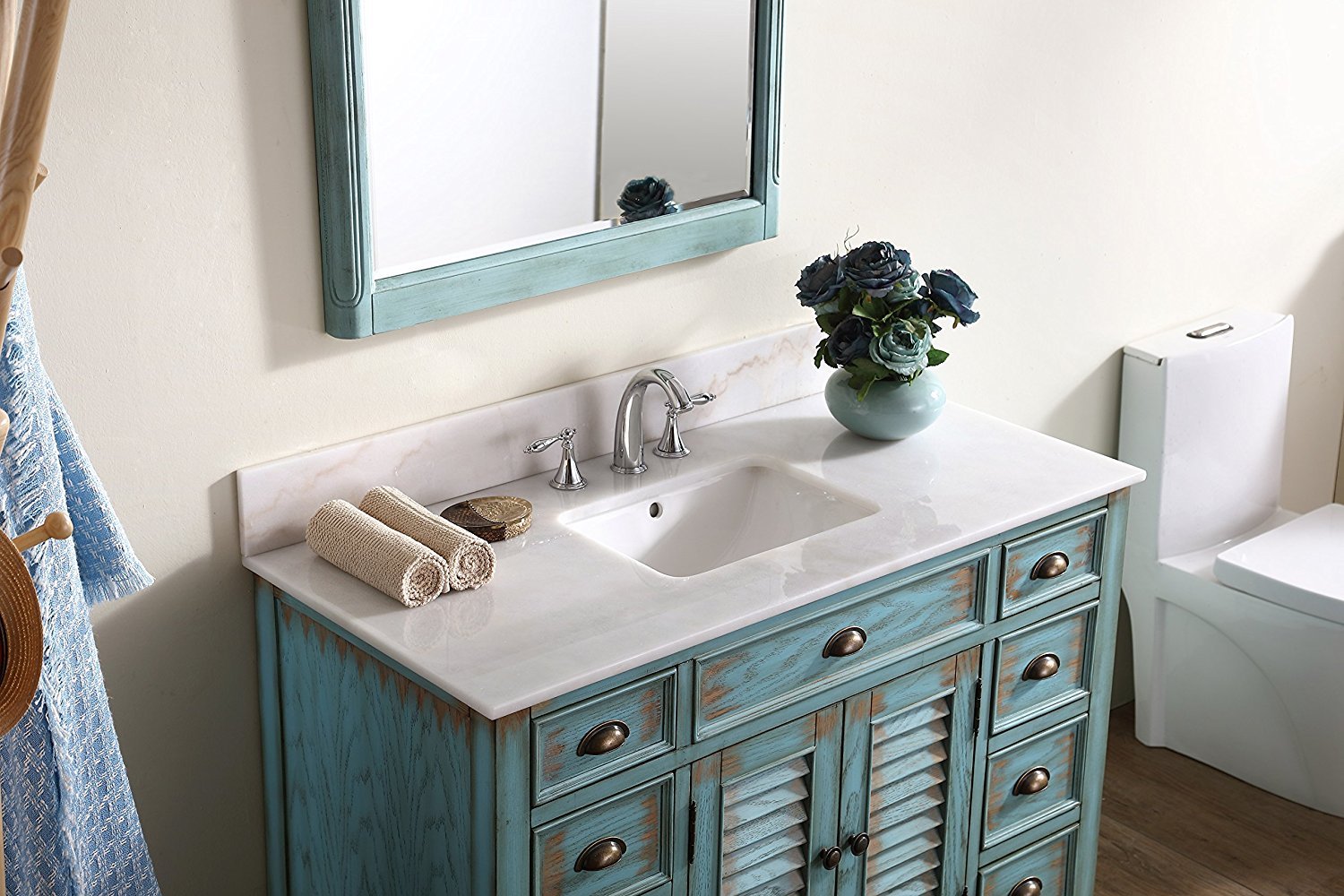 46 inch Rustic Style Bathroom Vanity Abbeville with Backsplash CF-28885BU-BS