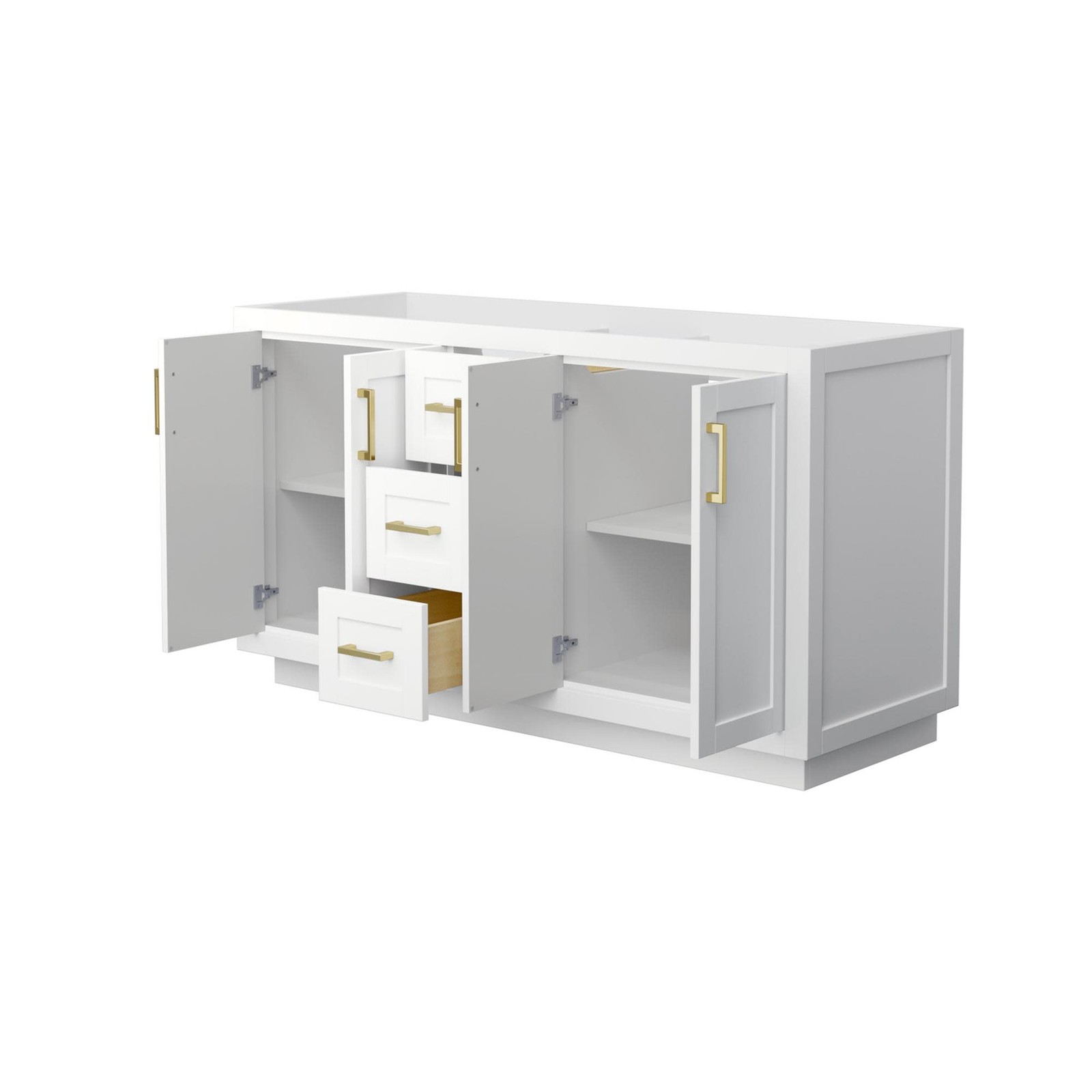 Wyndham Collection WCF2929-60D-CX-MXX Miranda 60″ Double – White / Brushed Gold
