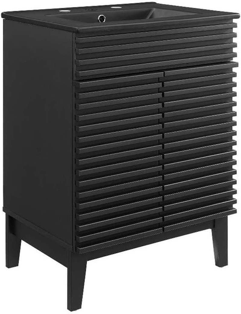 Elegant 24″ Black Bathroom Vanity with Sink for Modern Spaces