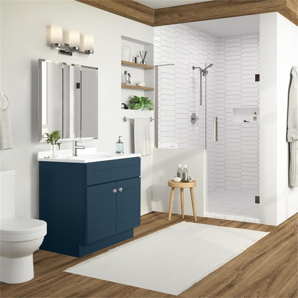 Bowery Hill 31-Inch Bath Vanity – Dark Night Base and Single Hole Top