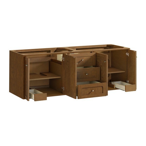 72″ James Martin Laurent 545-V72-HNO Double Vanity Cabinet Honey Oak