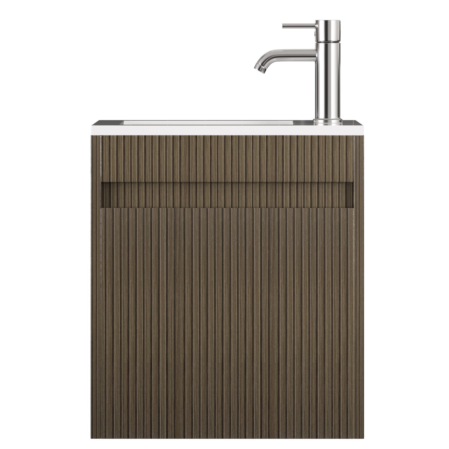 16″ Bathroom Vanity Wall Mount Cabinet with Sink Faucet Vessel Drain Combo Set