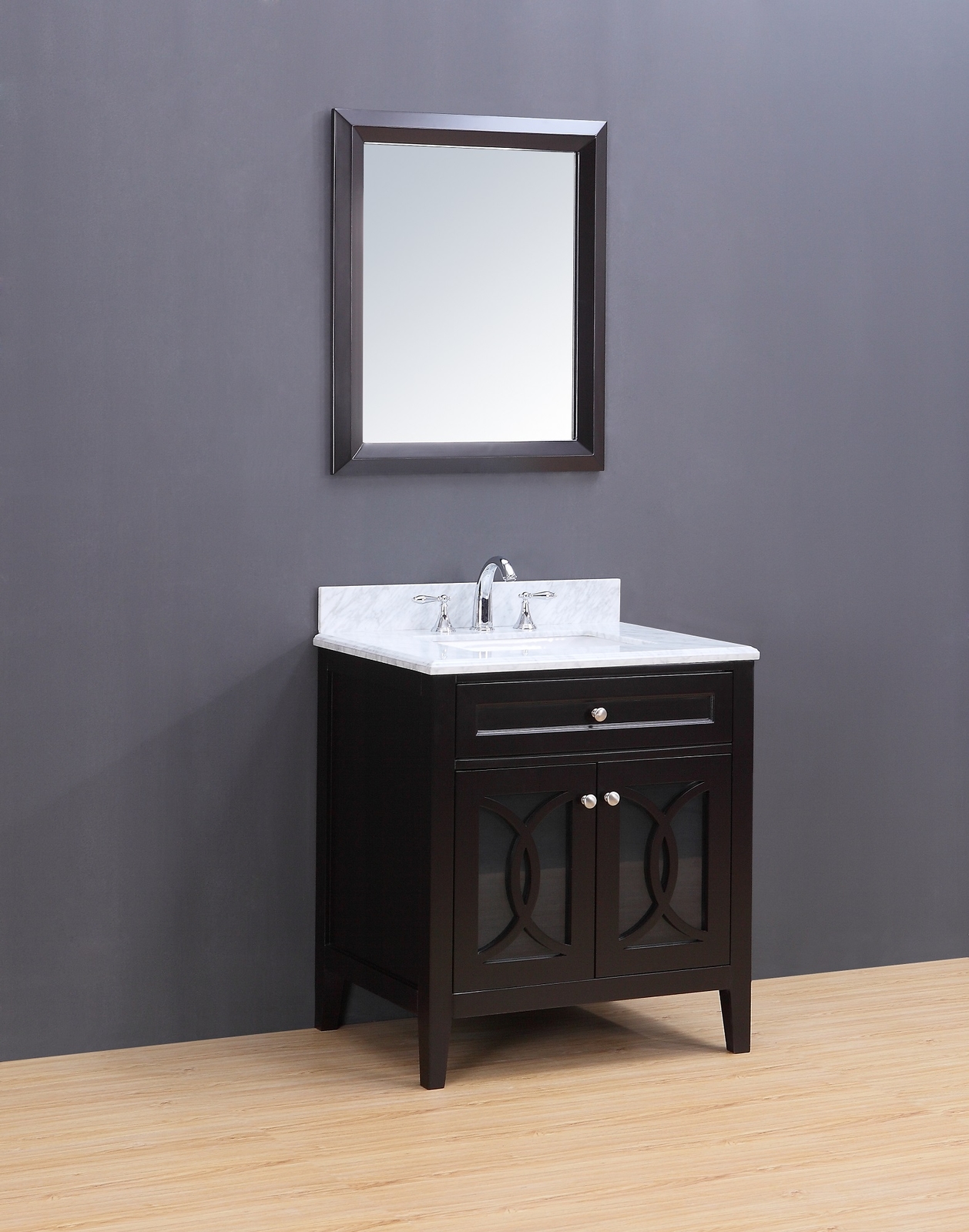 Bathroom Vanity – Rocca Transitional Bathroom Vanity Set with Carrera Marble Top