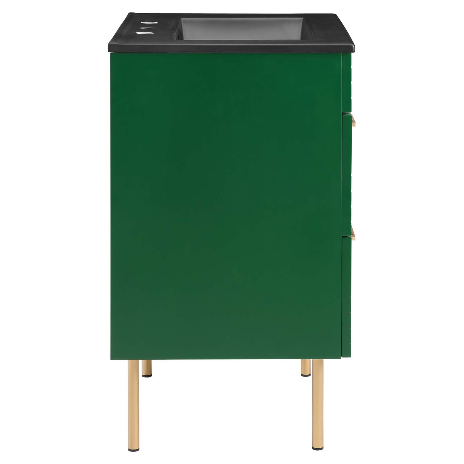 Modway Daybreak 24″ Wall-Mount Bathroom Vanity in Green Black