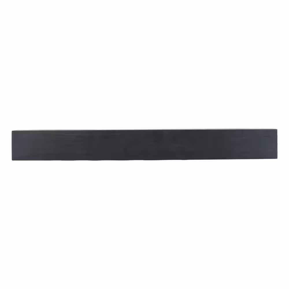 48 In. W X 5.5 In. H X 6.25 In. D Modern Farmhouse Midnight Black Cap-Shelf Mant