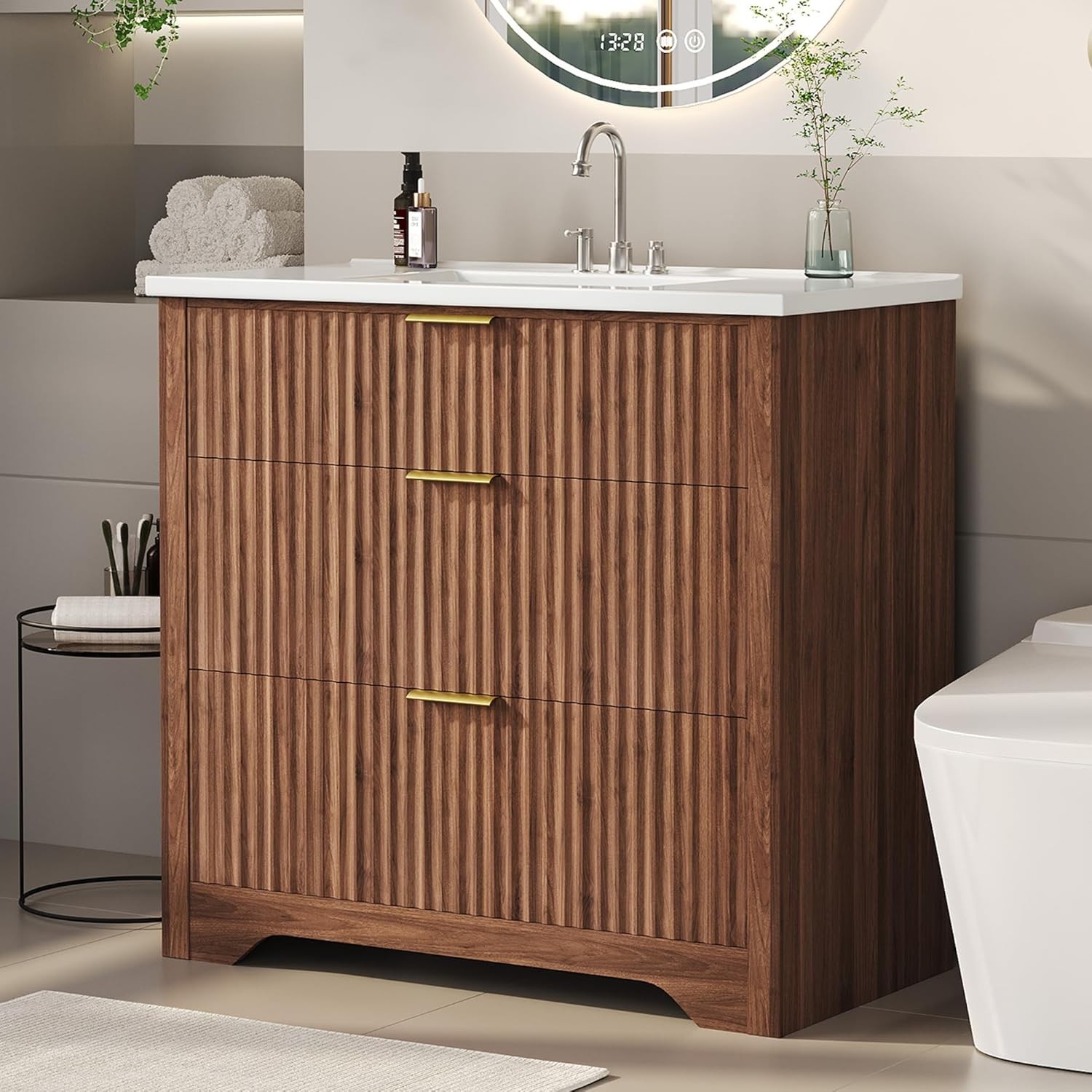 Garvee 30″ Bathroom Vanity with Sink,Bathroom Sink Cabinet with 2 Drawers New