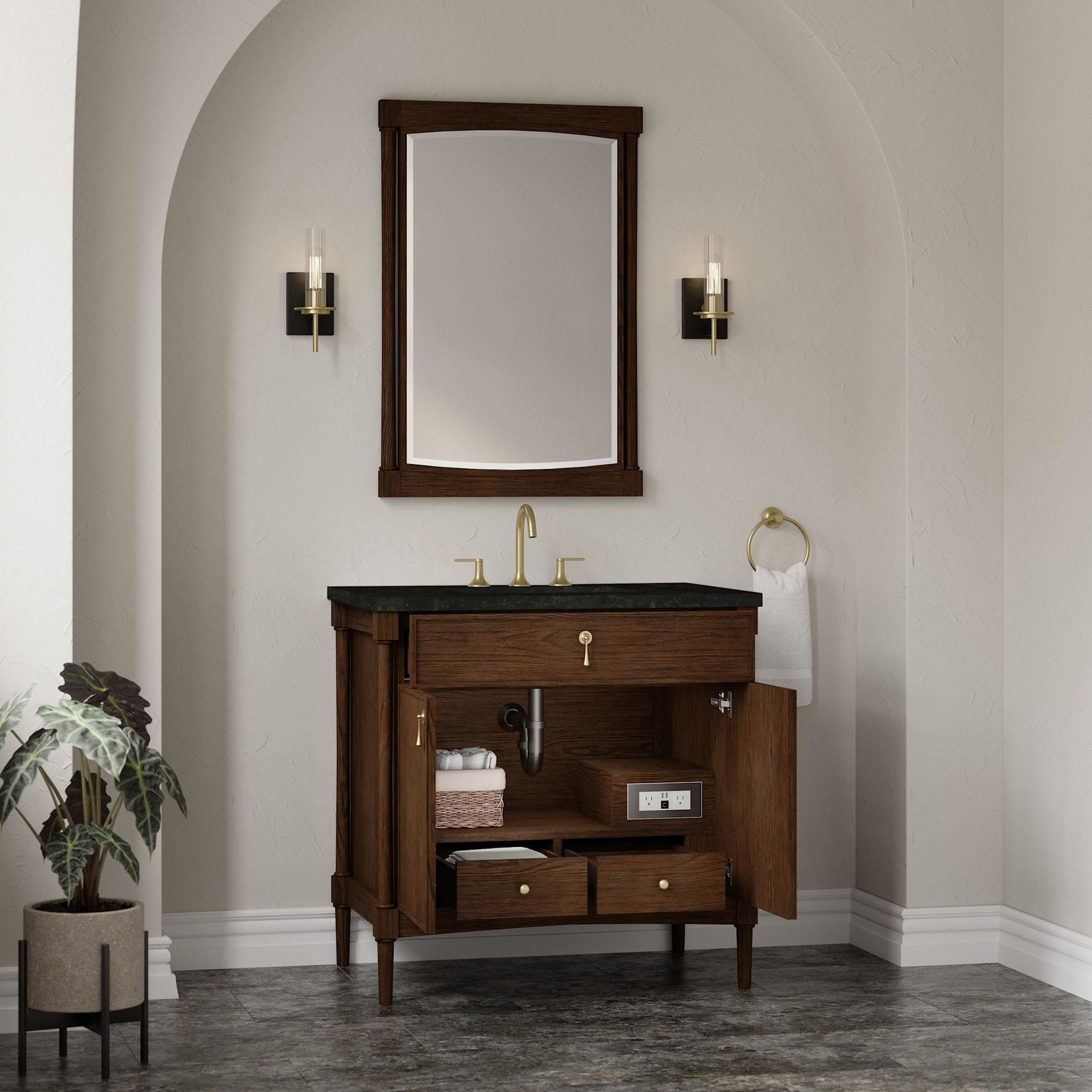 James Martin Vanities D680-V36-3PHT Kinnsden 36″ – Sable Oak