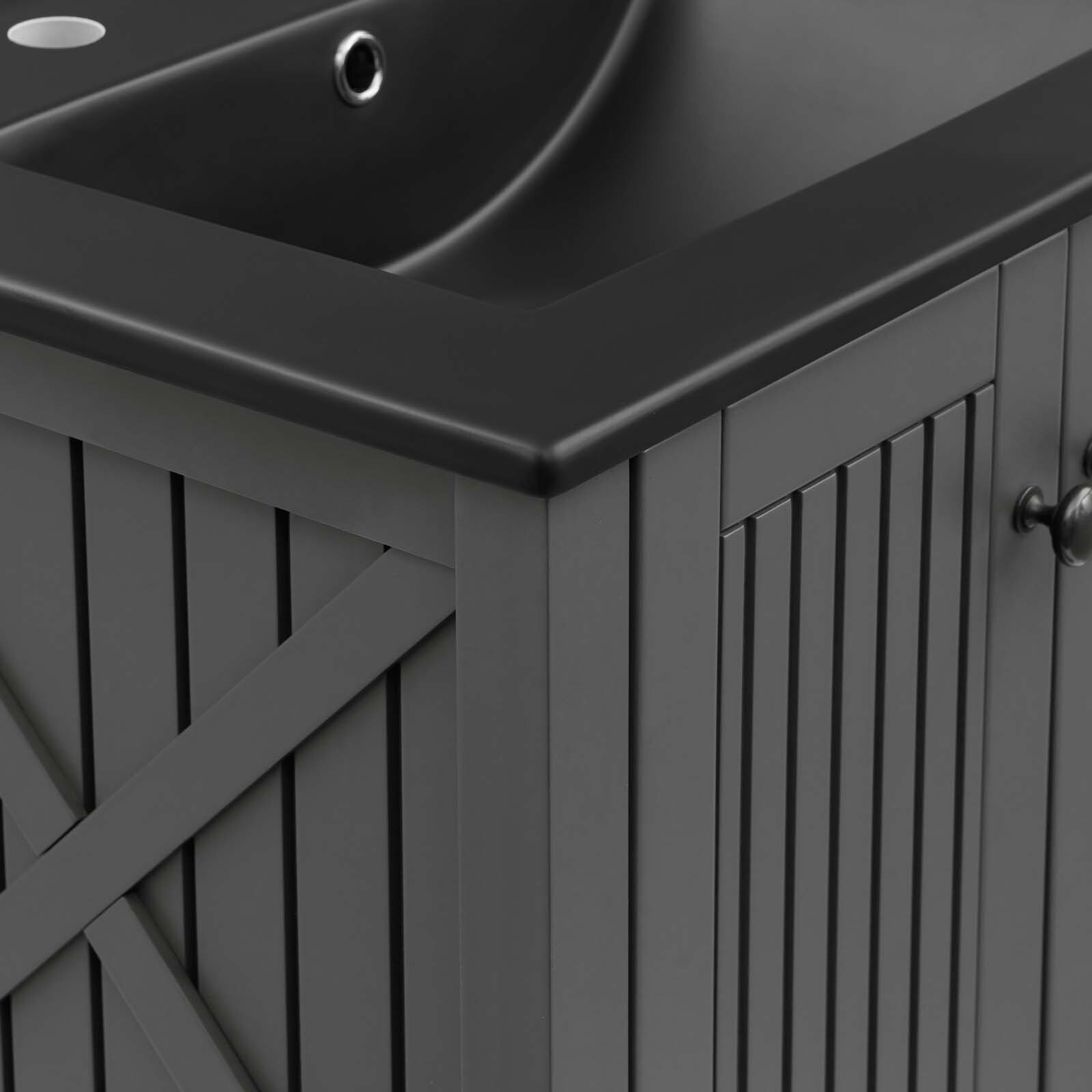 Modway Steam 24″ Bathroom Vanity With Sink in Gray Black