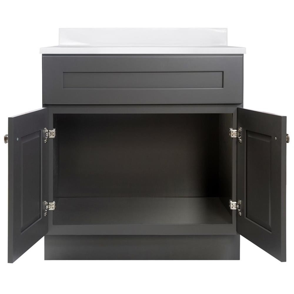 Bowery Hill 31-Inch Bath Vanity – Urbane Bronze Base and Single Hole Top