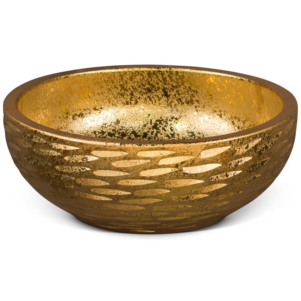 US Seller – 16in Abstact Design Gold Textured Oriental Porcelain Basin